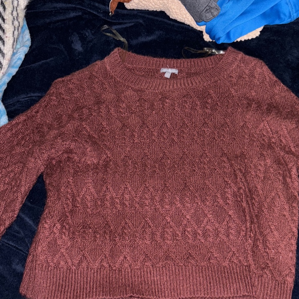 Charlotte Russe Maroon Cable Knit Sweater